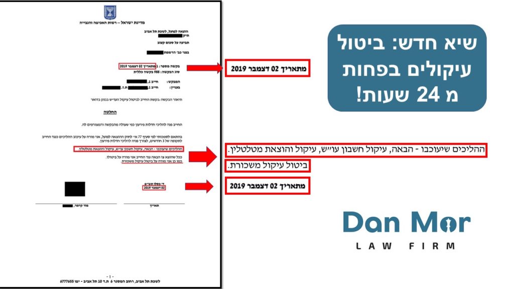דוגמה לביטול עיקול בחשבון בנק